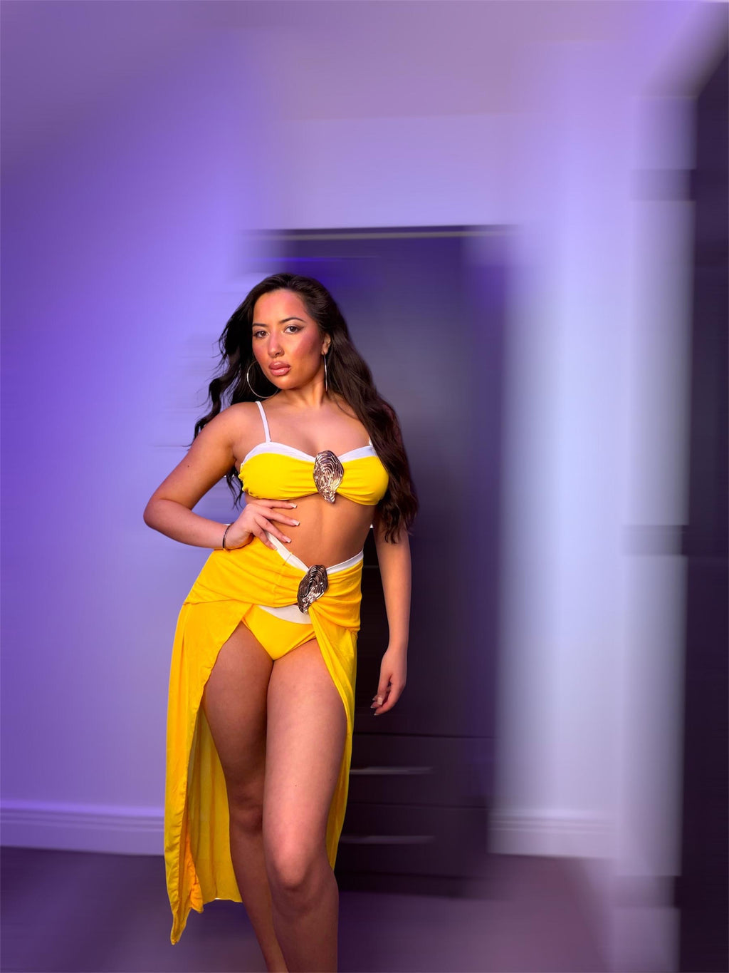 Yellow Sheer 3-Piece Swimwear Set