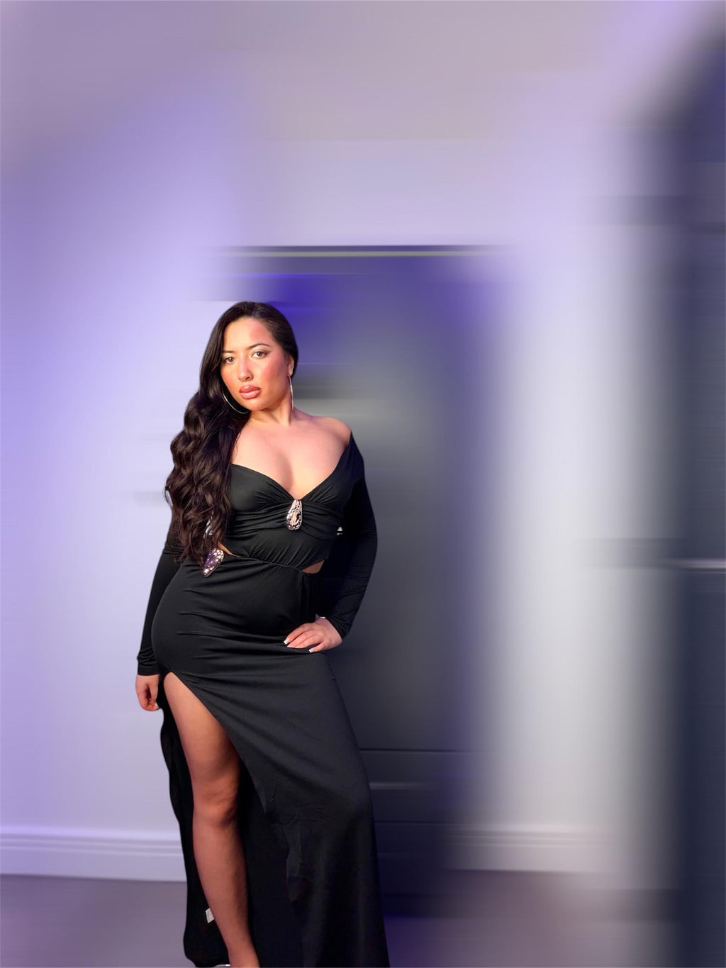 Black Long Sleeve Maxi Dress