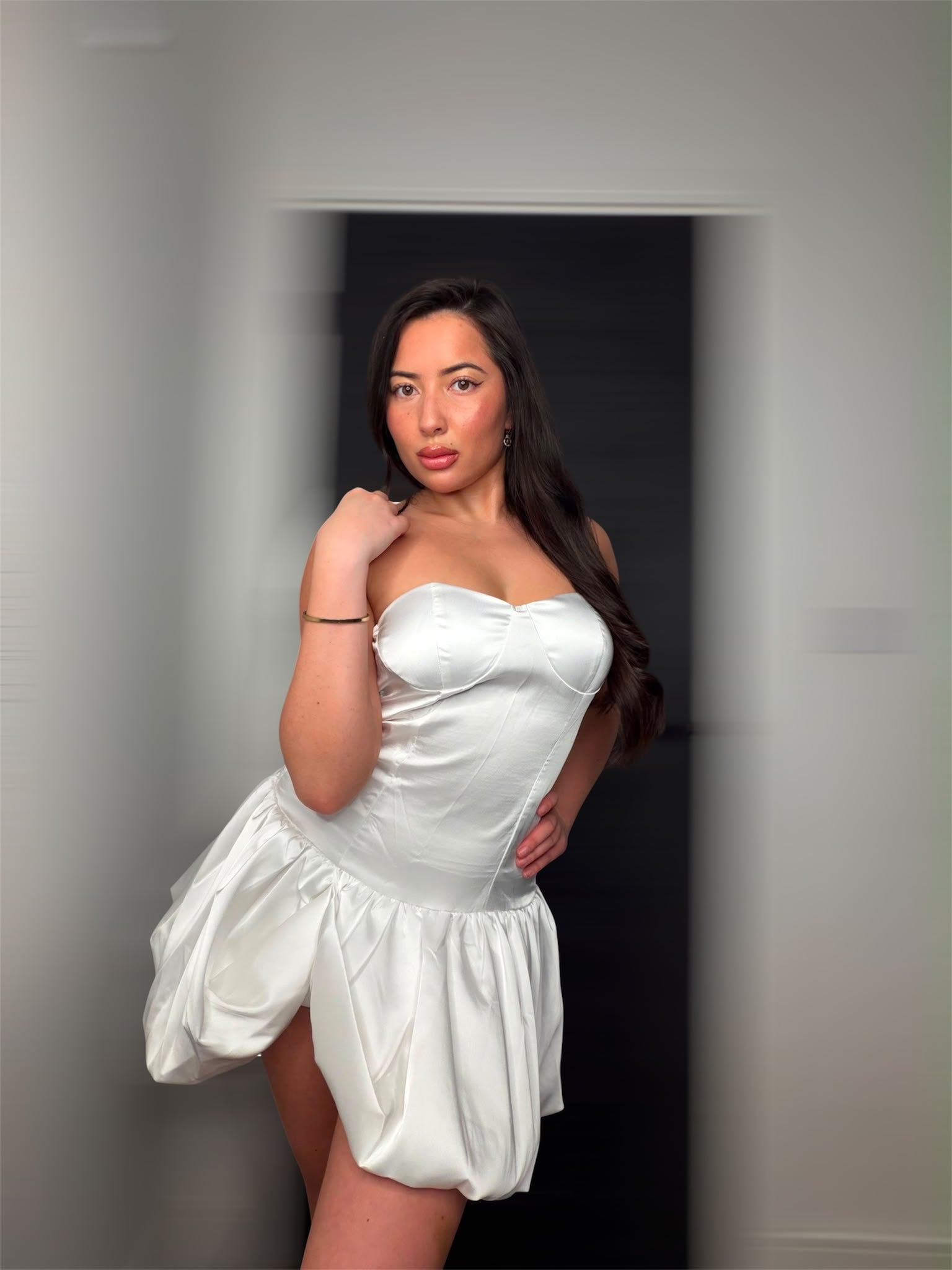 White Satin Dress