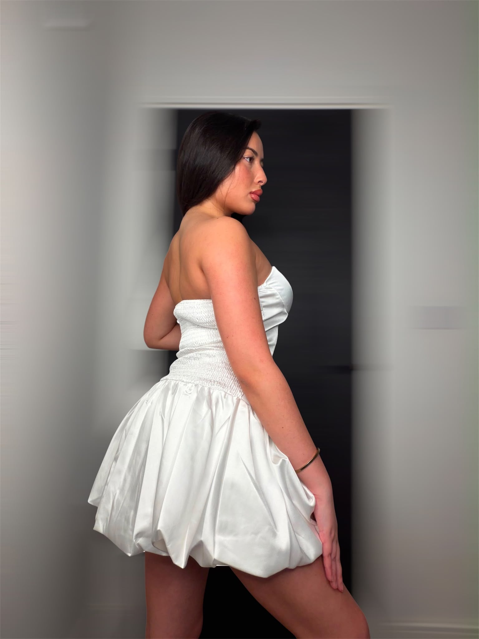 White Satin Dress