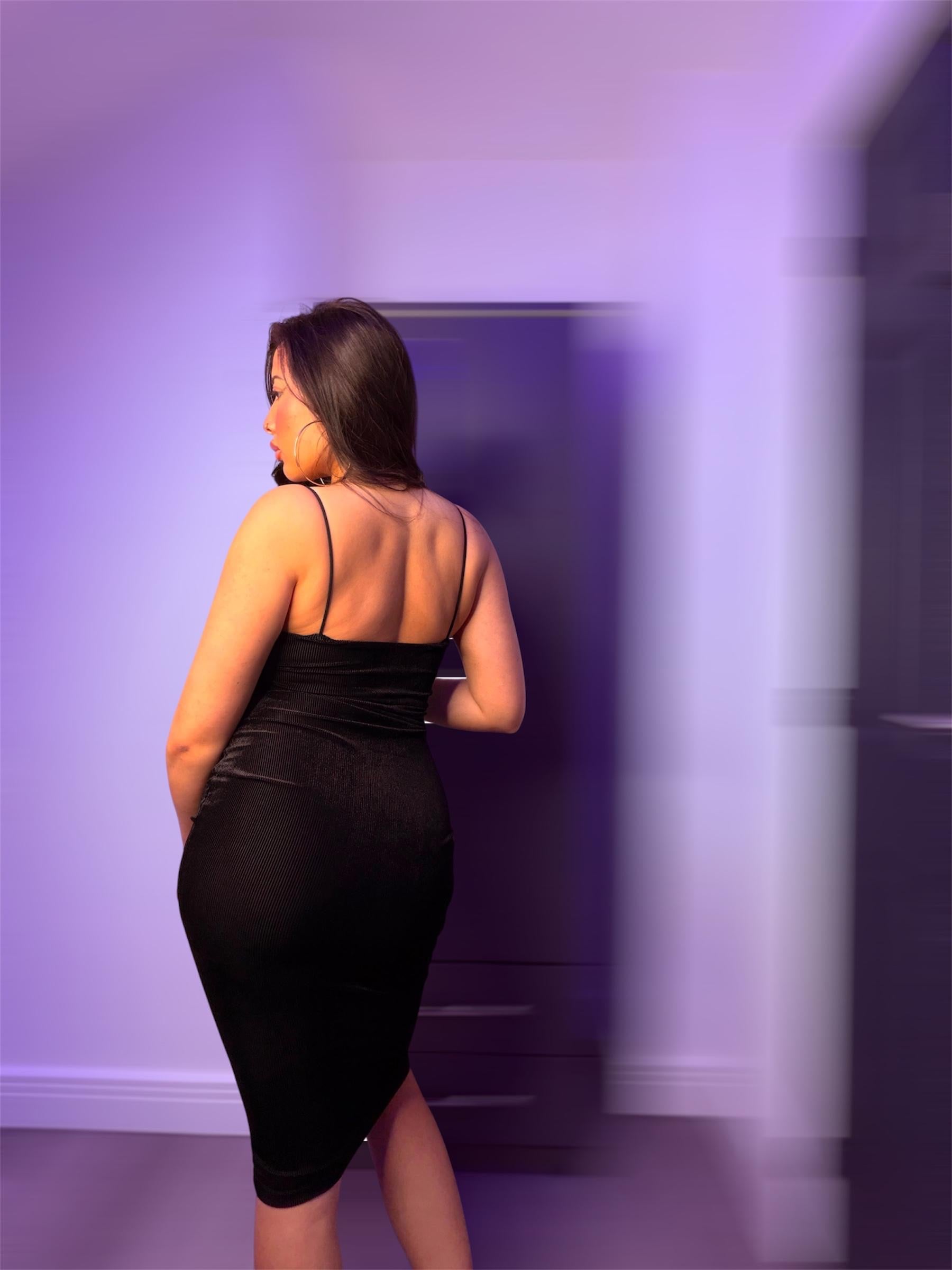 Black Velvet Midi Dress