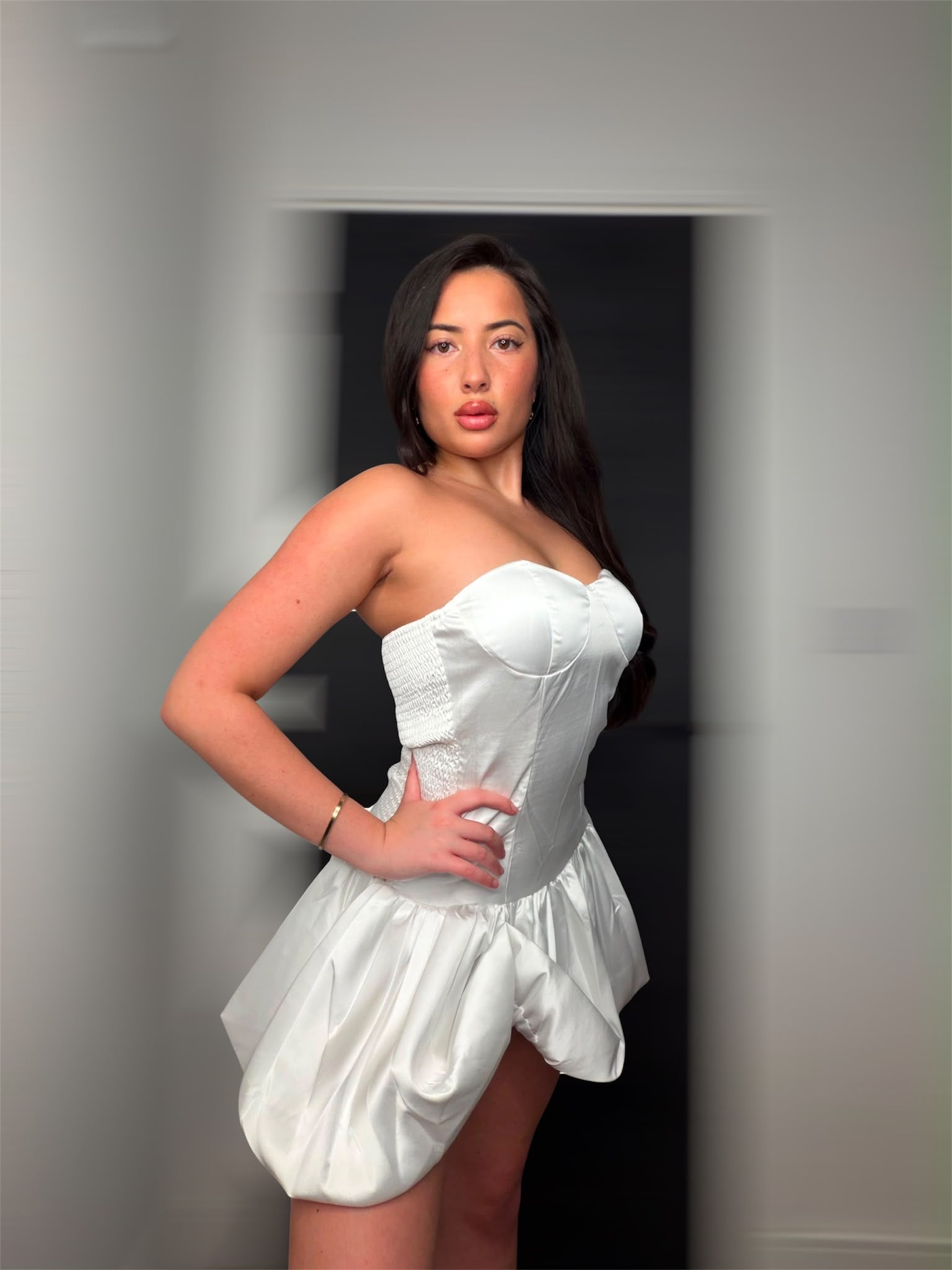 White Satin Dress