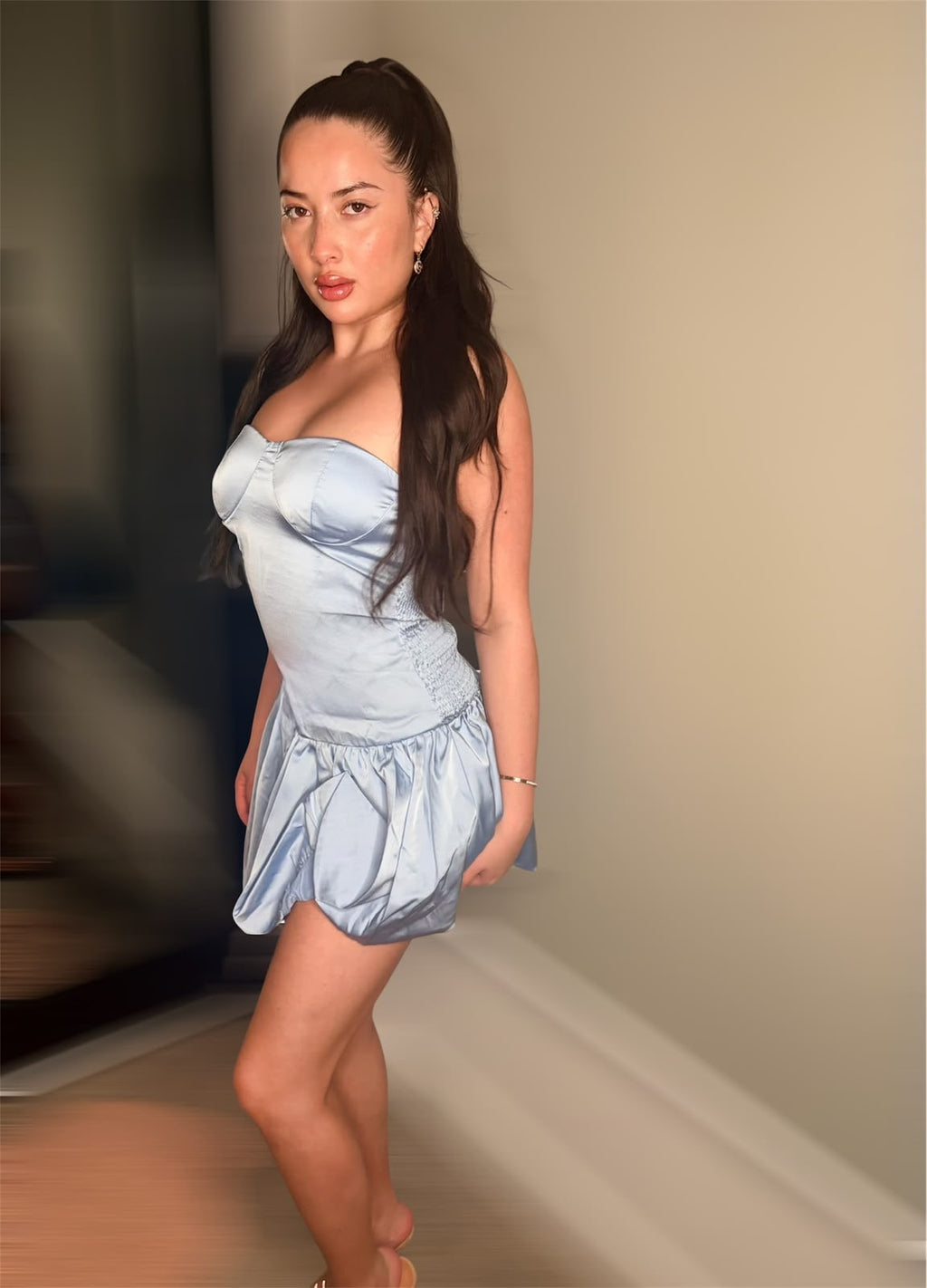 Baby Blue Satin Dress
