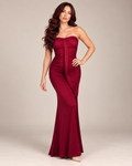 Strapless Burgundy Maxi Dress