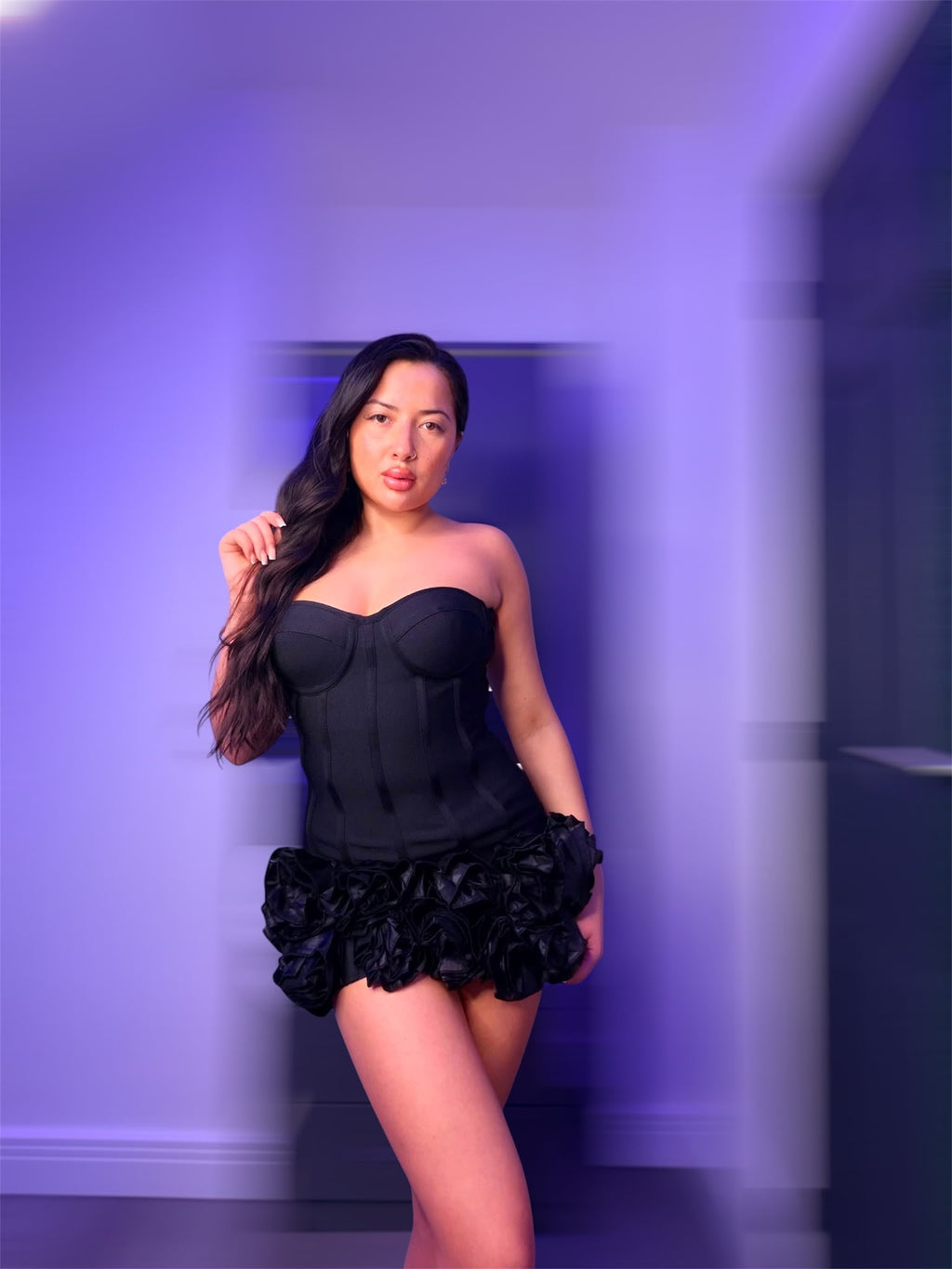 Black Corset Mini Skirt Dress