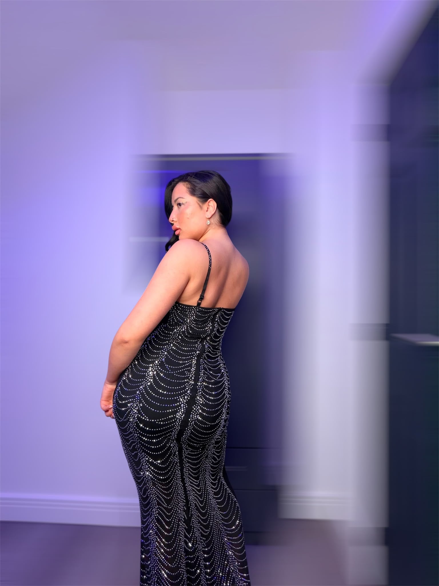 Black Sequin Maxi Dress