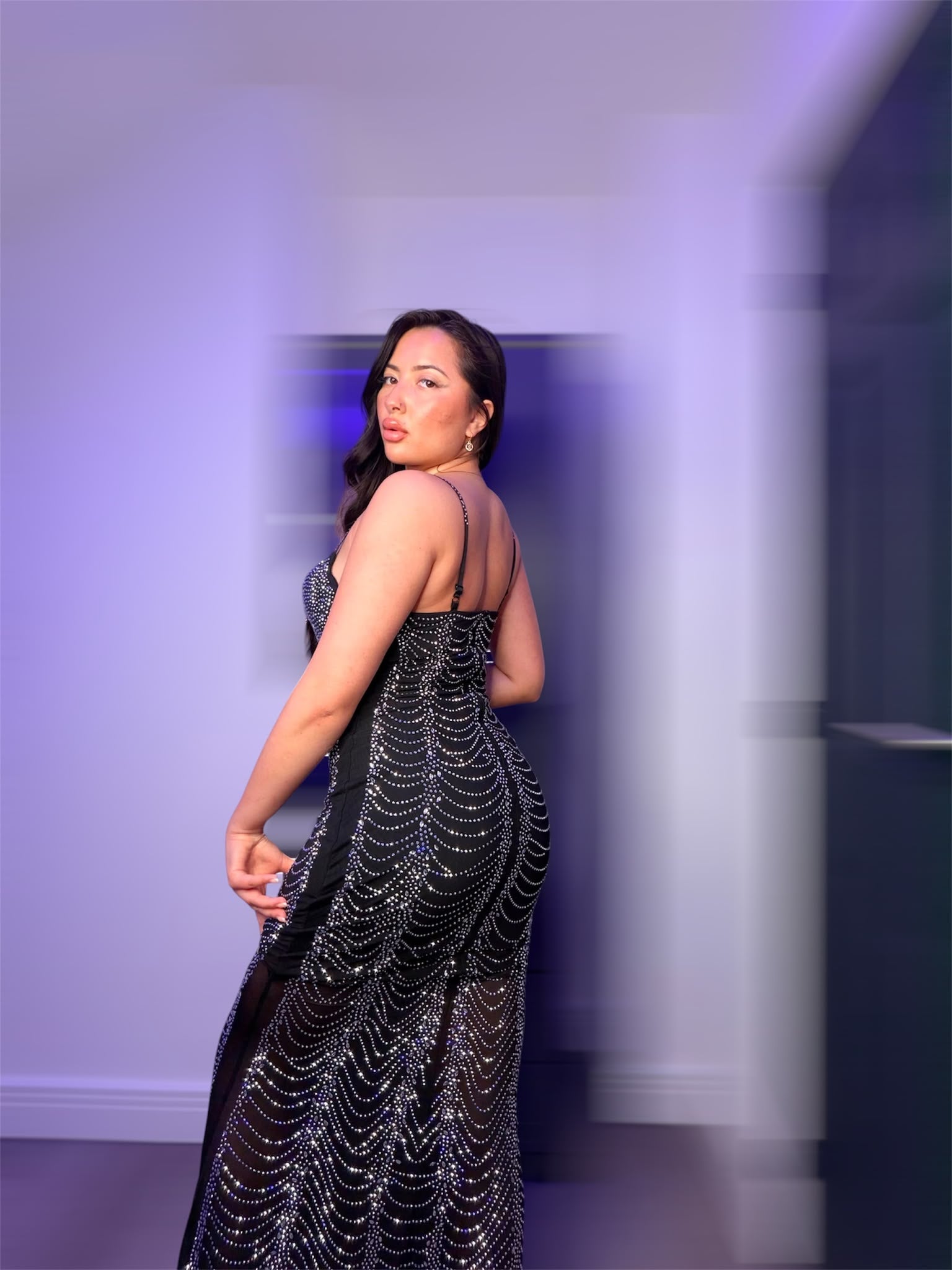 Black Sequin Maxi Dress