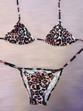 Black And Pink Leopard Print Bikini Set
