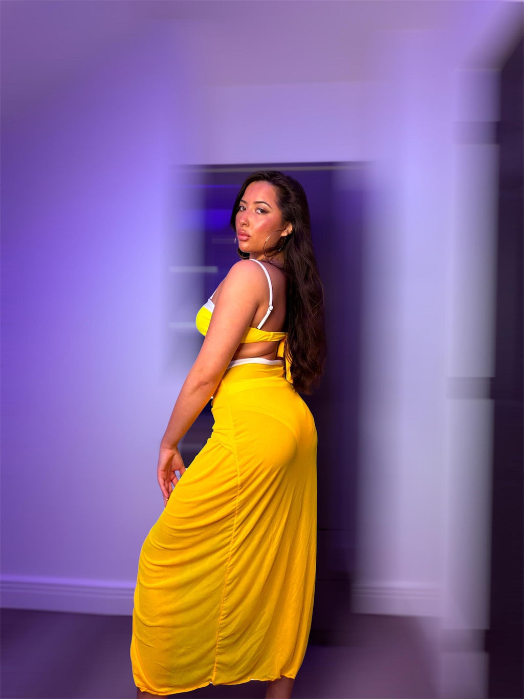 Yellow Sheer 3-Piece Swimwear Set