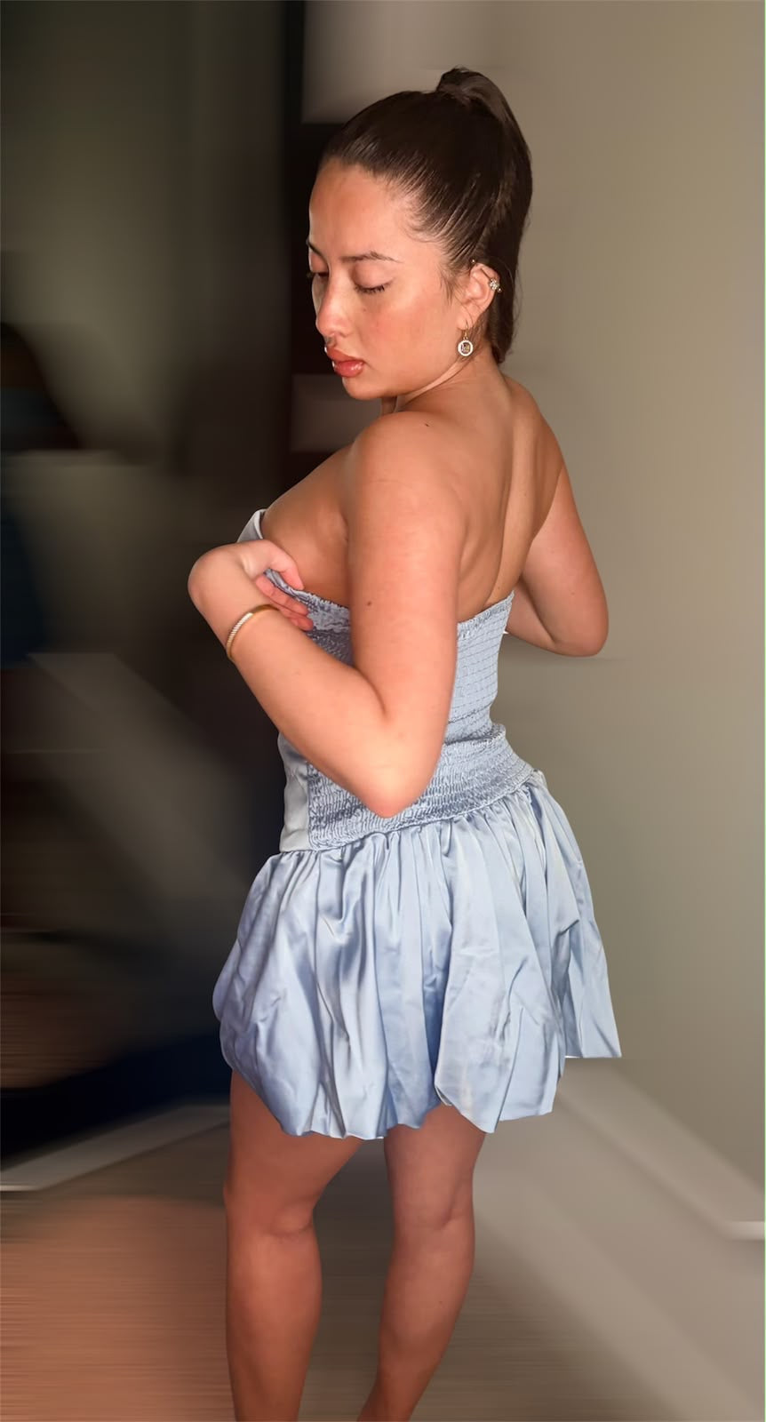 Baby Blue Satin Dress