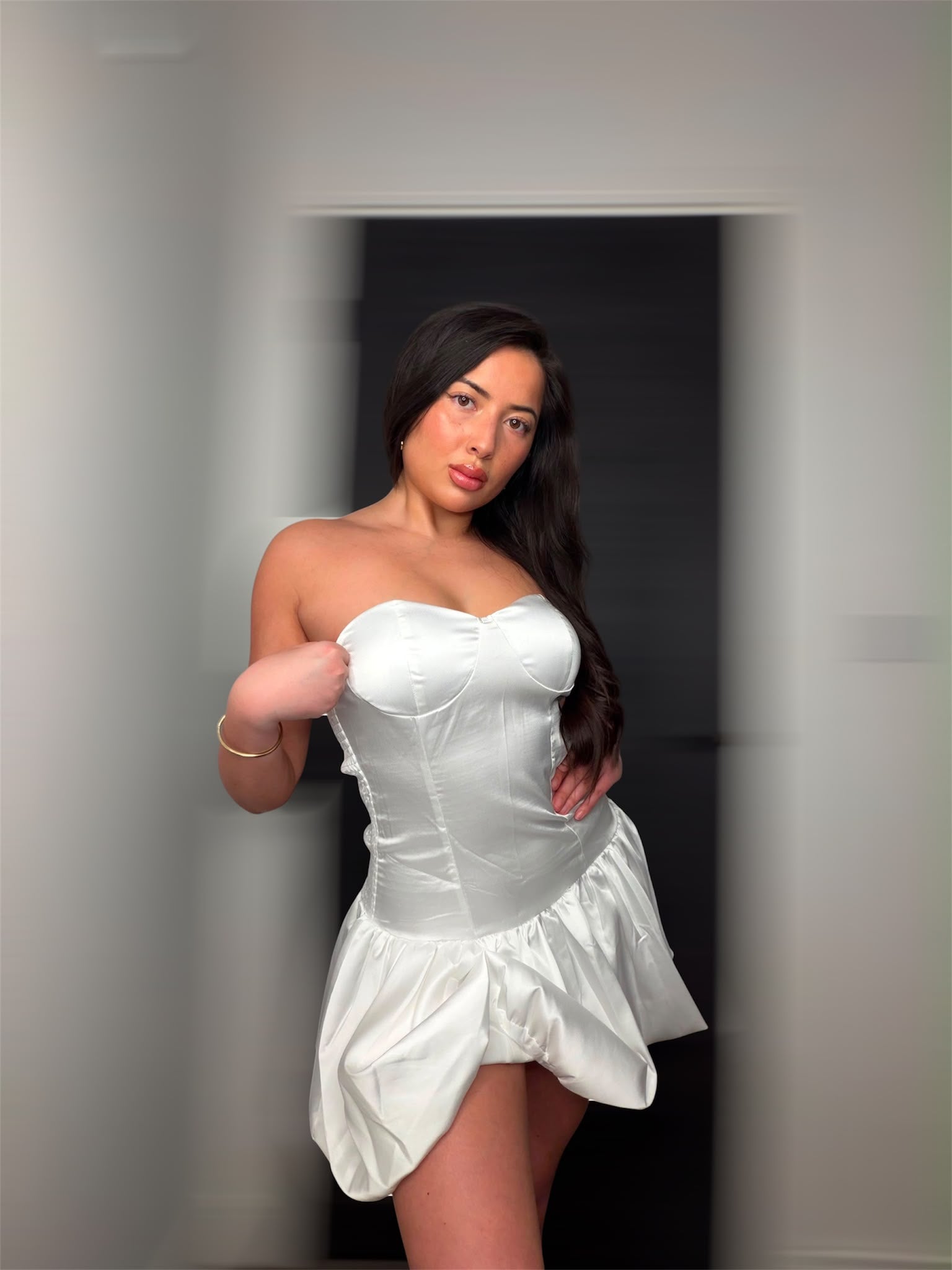 White Satin Dress