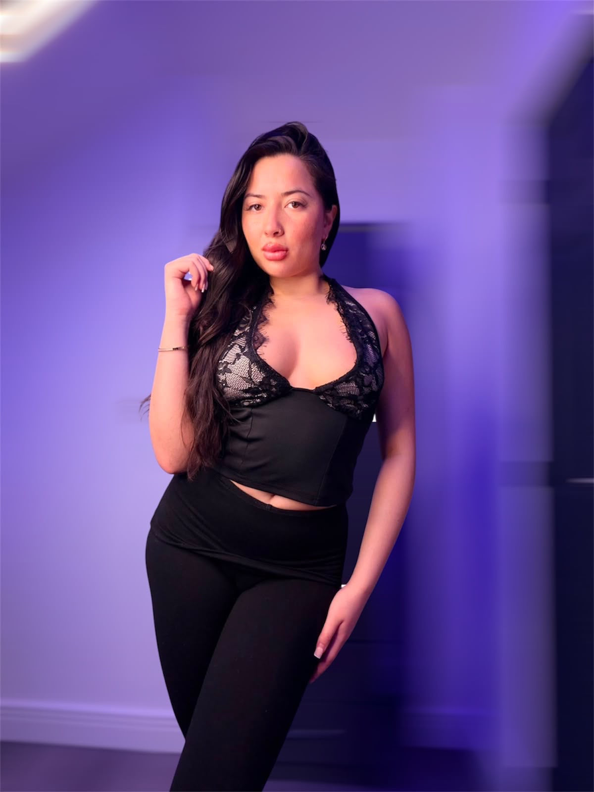 Black Halter Neck Top