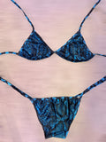 Blue Snakeskin Bikini Set