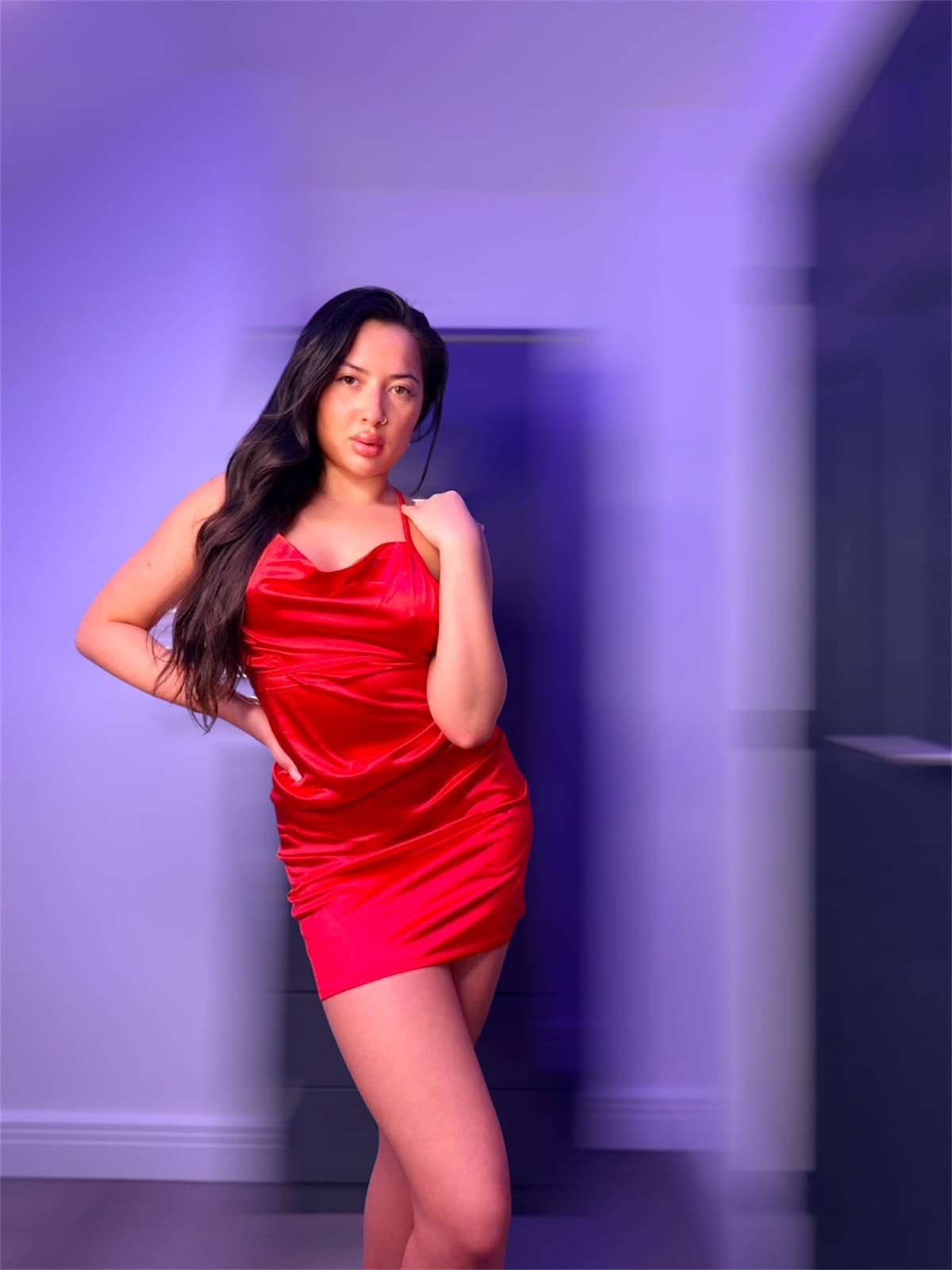 Red Satin Mini Dress