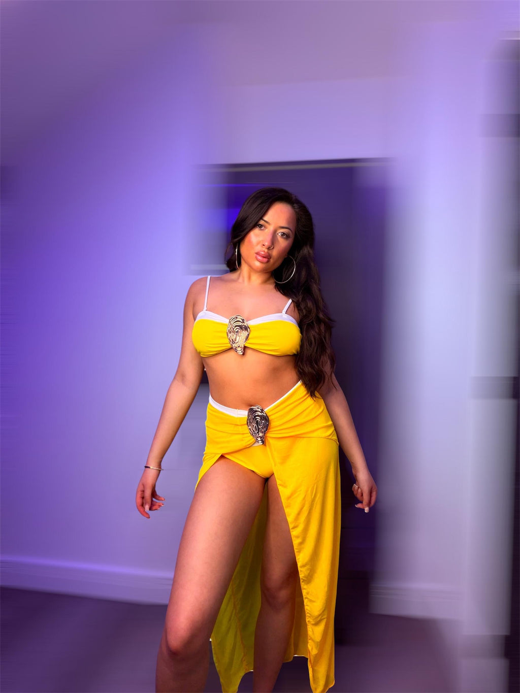 Yellow Sheer 3-Piece Swimwear Set