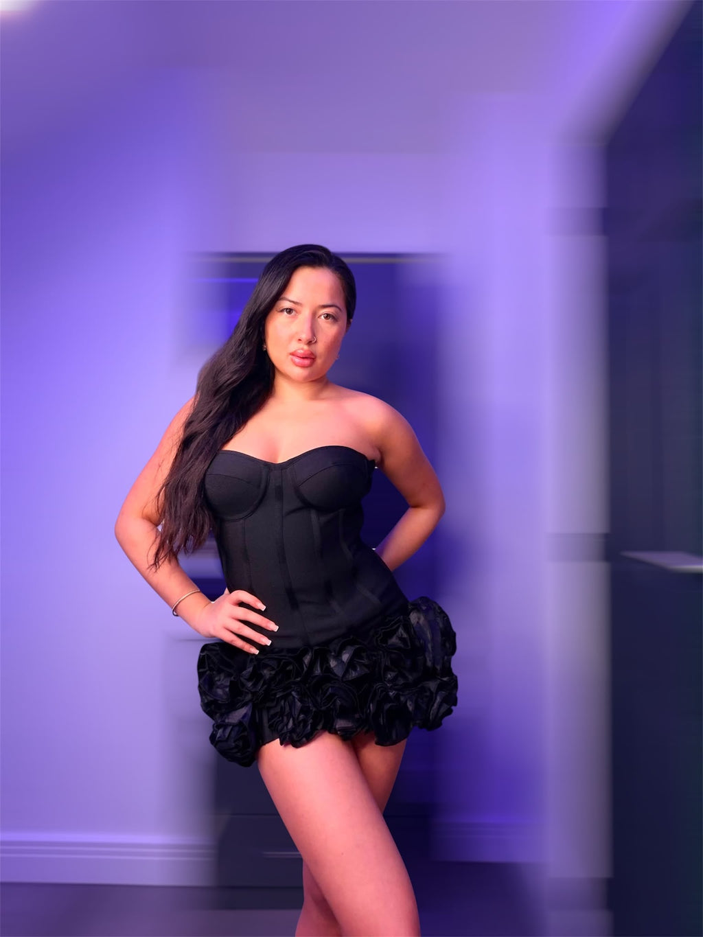 Black Corset Mini Skirt Dress