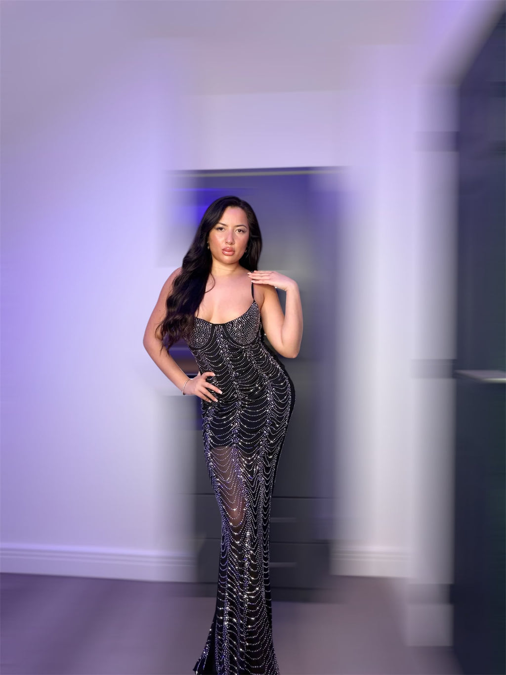 Black Sequin Maxi Dress