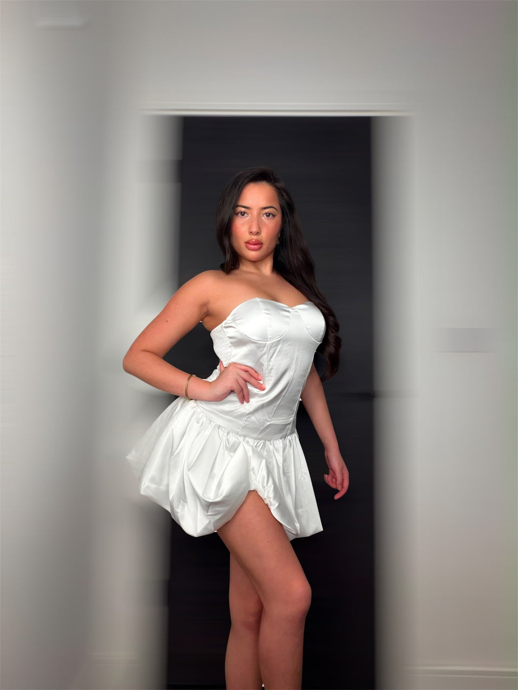 White Satin Dress