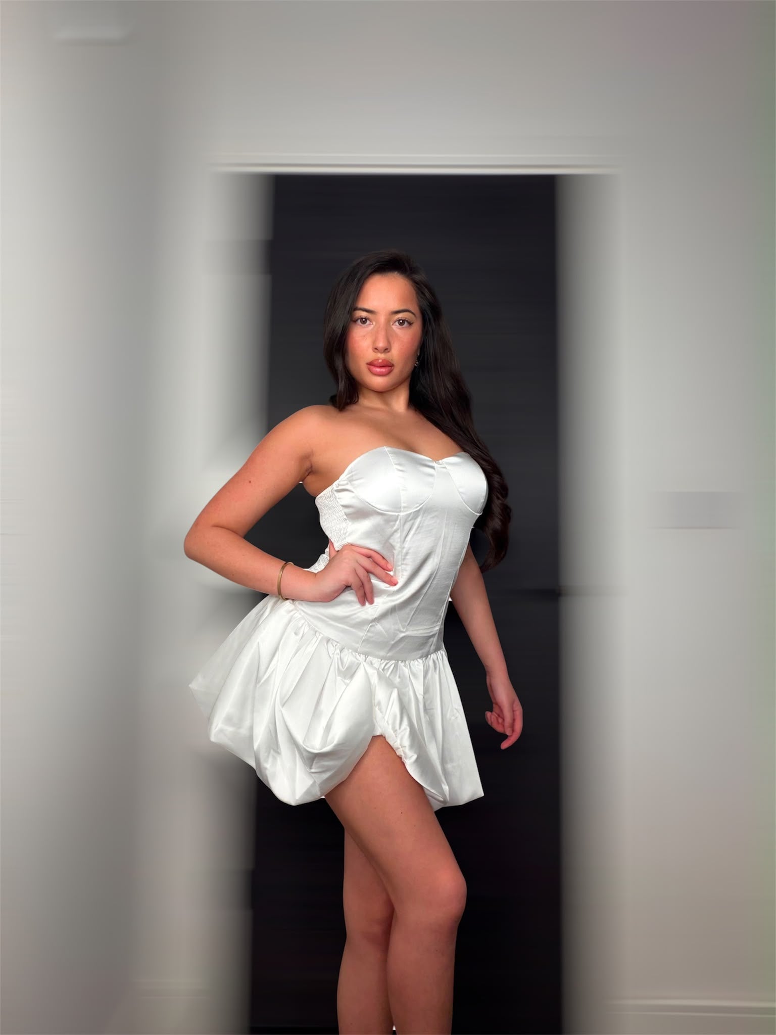 White Satin Dress