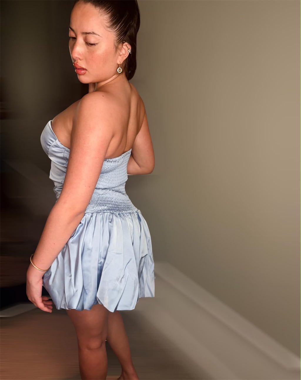 Baby Blue Satin Dress