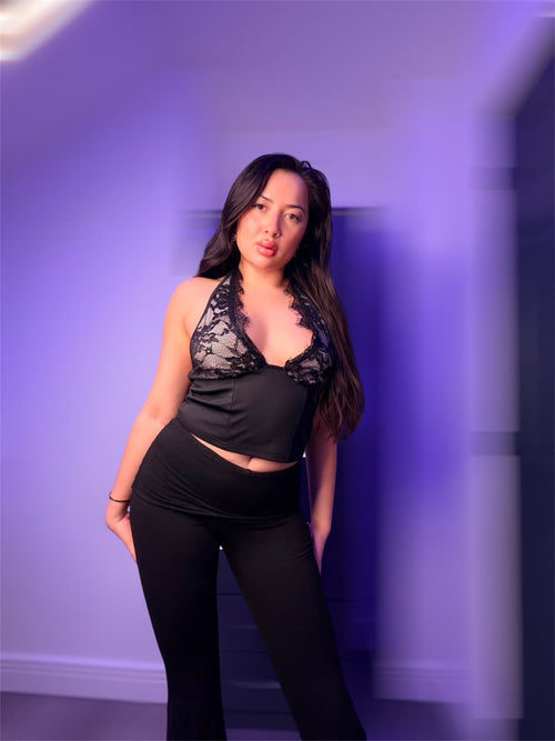Black Halter Neck Top